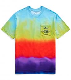 Ralph Lauren Boys Rainbow Jersey Graphic Pocket T-Shirt