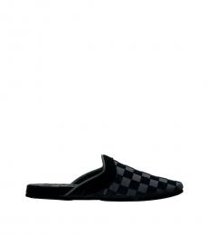 Dolce & Gabbana Black Checkered Tuxedo Slippers