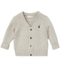 Ralph Lauren Baby Boys Light Sport Heather V-Neck Cardigan