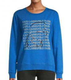 Karl Lagerfeld Classic Blue Graphic Logo Sweatshirt