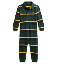 Ralph Lauren Baby Boys College Green Mesh Coverall