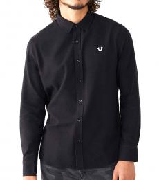 Black Solid Flannel Shirt