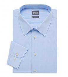 Armani Collezioni Blue Slim-Fit Striped Dress Shirt
