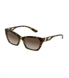 Dolce & Gabbana Dark Brown Havana Cat Eye Sunglasses