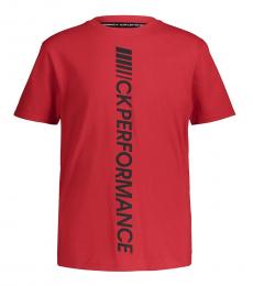 Calvin Klein Boys Racing Red Vertical Logo T-Shirt