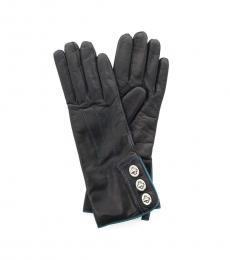 Black Blue Lined Classic Gloves