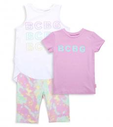3 Piece Top/T-Shirt/Shorts Set (Little Girls)