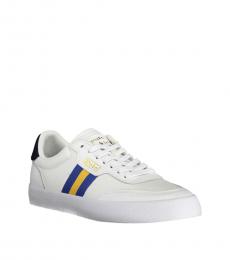 Ralph Lauren White Leather Lace Up Sneakers