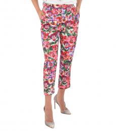 Multicolor Floral Sinlge Pleated Pants
