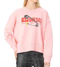 Diesel Pink Logo Crewneck Sweatshirt