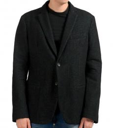 Armani Collezioni Black Wool Two Button Sport Coat