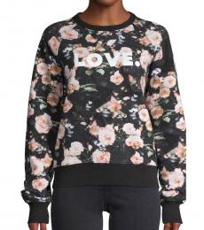 Rebecca Minkoff Black Multi Floral-Print Sweatshirt