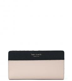 Kate Spade Warm Beige Black Stacy Bifold Wallet