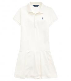 Ralph Lauren Girls Nevis Stretch Mesh Polo Dress