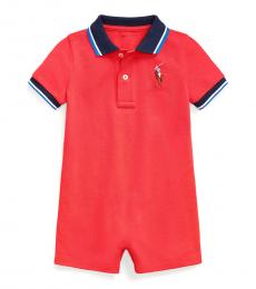 Ralph Lauren Baby Boys Evening Post Red Polo Shortall