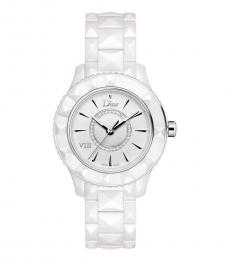 Christian Dior White Diamond Silver Dial Watch