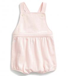Ralph Lauren Baby Girls Delicate Pink French Terry Bubble Shortall