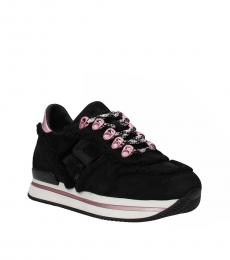 Black Pink Suede Sneakers