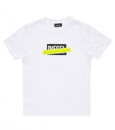 Diesel Little Boys White Logo TJUSTDIE T-Shirt
