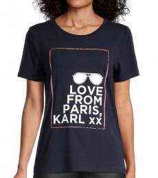 Navy Blue Love From Paris T-Shirt