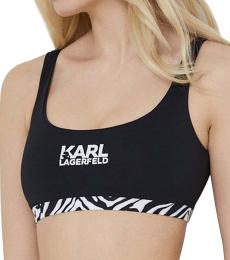 Karl Lagerfeld Black Cut Out Bikini Top