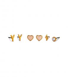 Coach Golden Y Initial Earrings Set
