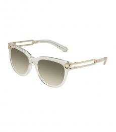 Chloe Crystal Grey Gradient Geometric Sunglasses