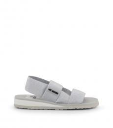 Love Moschino Silver Glitter Slingback Sandals