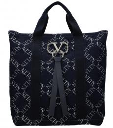 Valentino Garavani Navy Signature Large Tote