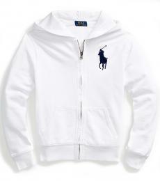 Ralph Lauren Boys White Big Pony French Terry Hoodie