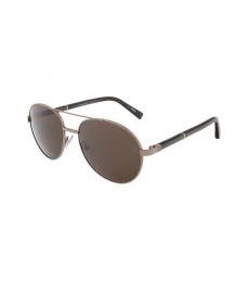 Ermenegildo Zegna Shiny Light Bronze Aviator Sunglasses
