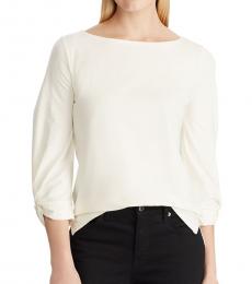 Ralph Lauren Mascarpone Twisted Cuff Boatneck Top