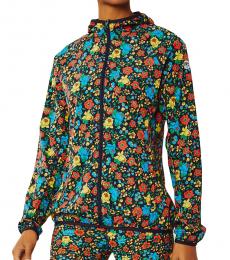 Tory Burch Navy Blue Printed Nylon Packable Jacket