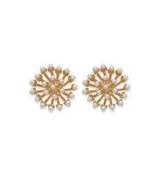 Kate Spade Gold Imitation Pearl Sputnik Stud Earrings