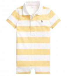 Ralph Lauren Baby Boys Empire Yellow Striped Rugby Shortall