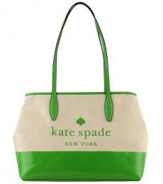 Kate Spade Light Green Side Snap Large Tote