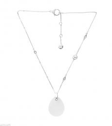 Silver Frosted Pendant Dazzling Necklace