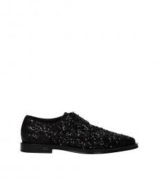 Black Sequined Lace Ups
