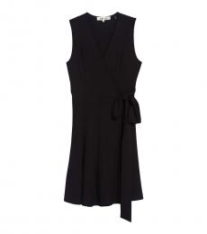 Diane Von Furstenberg Black Sleeveless Wrap Midi Dress
