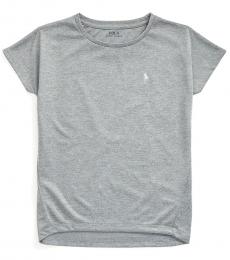 Ralph Lauren Girls Andover Heather Interlock Crewneck T-Shirt