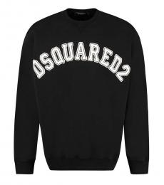 Dsquared2 Black Printed College Fit Crewneck Sweatshirt