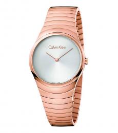 Calvin Klein Rose Gold Whirl Silver Dial Watch