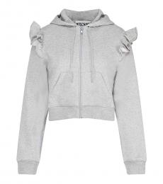 Moschino Grey Logo Hoodie Sweatshirt Jacket