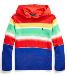Ralph Lauren Boys Spectra Stripe Hooded T-Shirt