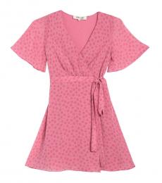 Diane Von Furstenberg Pink Kathy Rose Dot Wrap Dress
