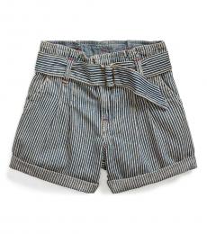 Ralph Lauren Little Girls Leanna Wash Belted Paperbag Shorts