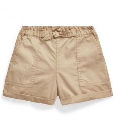 Ralph Lauren Little Girls Classic Khaki Twill Camp Shorts