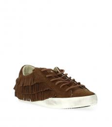 Philippe Model Brown Fringes Suede Sneakers