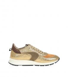 Gold Multi Laminate Leather Sneakers
