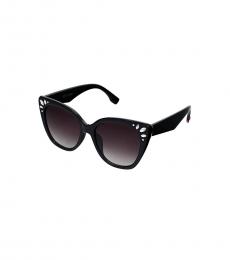 Betsey Johnson Black Frankie Crystal Sunglasses